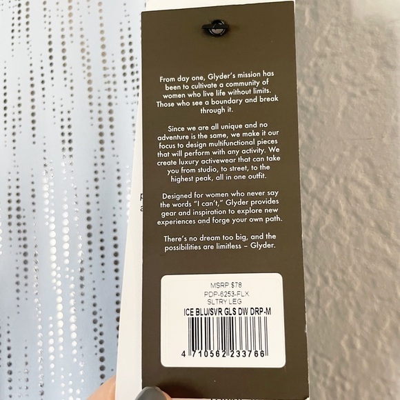 NWT GLYDER Sultry Legging In Ice Blue-Silver Medium - Picture 9 of 13